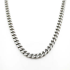 Stainless Steel 6mm Curb Link Chain Necklace - Silver
