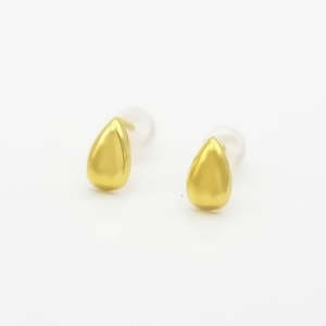 Sterling Silver Teardrop Stud Earrings - Gold
