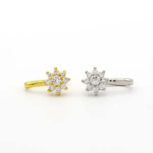 Jewellery With Gems: CZ Snowflake Non Piercing Nose Ring