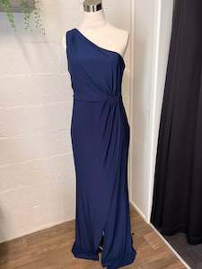 Navy One Shoulder Formal Dress