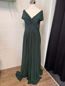 Ball Dress: Green Off Shoulder