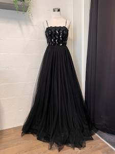 Ball Dress: Black full skirt dress