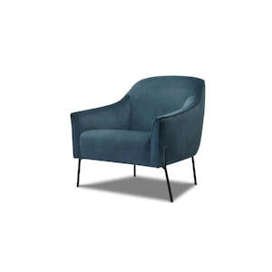 Olivia Lounge Chair Indigo Velvet