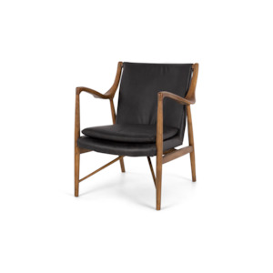 Lounge Chairs: Marcos Lounge Chair Black Leather