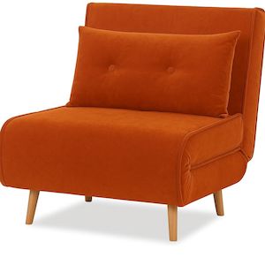 Sofa Beds: Haru Single Sofa Bed - Mohair Orange