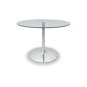 Dining Tables: Paige Round Glass Dining Table