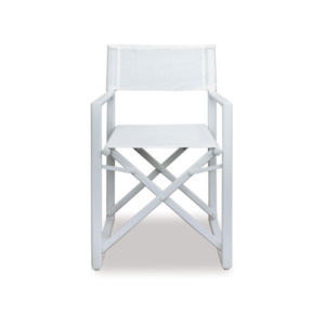 Outdoorfurniture: Director Folding Outdoor Chair White