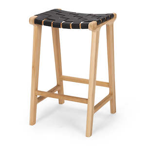Barstools: Roma Woven Barstool - Black