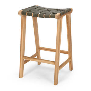 Barstools: Roma Woven Barstool - Olive Green