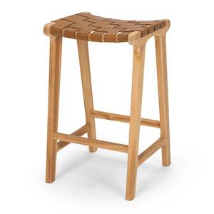 Barstools: Roma Woven Barstool - Saddle Brown