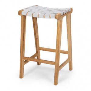 Barstools: Roma Woven Barstool - Duck Egg