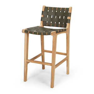 Barstools: Roma Woven Highback - Olive Green