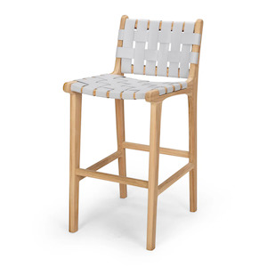 Barstools: Roma Woven Highback - Duck Egg