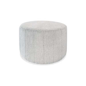 Lounge Ottomans: Mandy Ottoman - Light Grey Linen