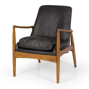 Lounge Chairs: Steiner Armchair Black Wax Leather