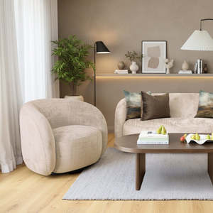 Lodi Swivel Armchair / Occasional Chair - Beige