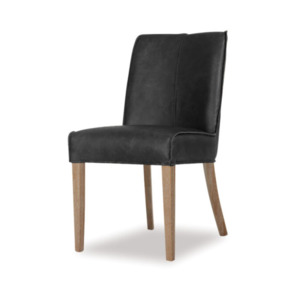 Marcus High Back Leather Dining Chair - Black