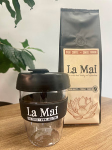 Products: 200g coffee and La Mai Keep Cup combo La Mai Coffee
