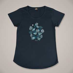 Womens T Shirts: Blue Fantail II Womens T-Shirt