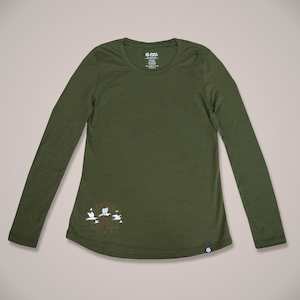 Womens Merino: Kotuku Long Sleeve Womens Merino T-Shirt