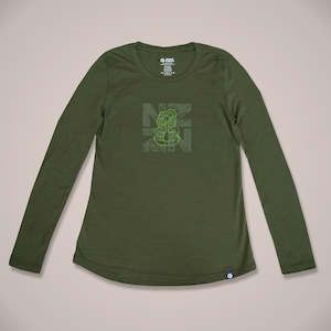Womens Merino: NZ Tiki Long Sleeve Womens Merino T-Shirt