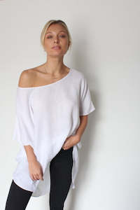 New Zealand Designed Made: October Reign Linen Kaftan - Pure White