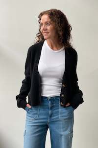 October Reign Atlas Cashmere Cardigan - Black