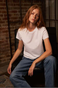 Perfect White Tee: Perfect White Tee Springsteen Crew Neck Baby Tee - White