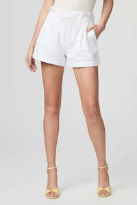 200: Paige Carly Pleated Short - Crisp White