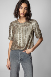 Zadig & Voltaire Toysse Sequins Blouse - Bronze
