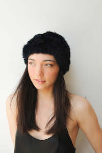 Fur: October Reign Fur Beanie - Navy
