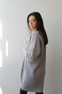 Cardigans: October Reign Wanderer Cashmere Cardigan - Grey