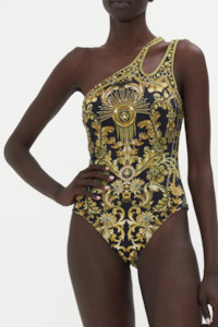 Swimwear: Camilla Cut Out One Shoulder One Piece - The Night Is Noir