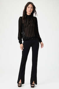 Skirts Pants: Paige Sloane W/ Front Seams & Slit - Black Sha
