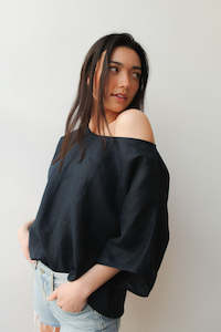 The Linen Edit: October Reign Linen Tee - French Navy