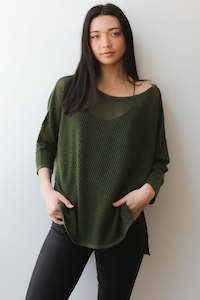 October Reign Loulou Cashmere Sweater - Khaki