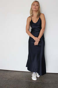 Camisoles Slips: October Reign Slip Dress - French Navy