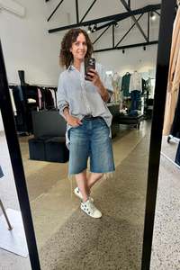 October Reign Cotton Bowie Shirt Double Stripe Black -One Size