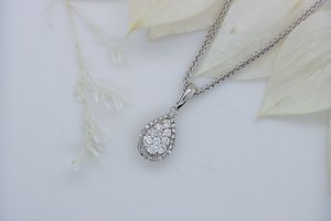 Diamond Pear Shape Cluster Pendant - Global Diamonds