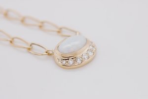 Products: Handcrafted Opal and Diamond Pendant - Global Diamonds