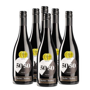 Fifty Fifty: Fifty/Fifty Merlot Malbec Case (750mL x 6)