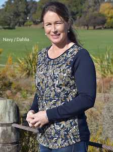 Mid: Long Sleeve Pattern Front Merino Relax Top