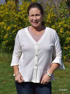 Mid: Merino Floaty V Neck Crop Cardigan