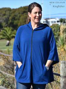 Cardis Hoodies Jerseys: Merino Hooded Zip Poncho