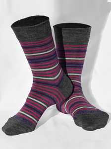 Socks: S12 Pink Unisex Merino Stripe Sock