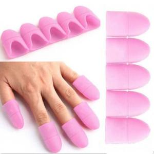 Nail Art: 5 Pcs Uv Gel Polish Remover Silicone Wraps