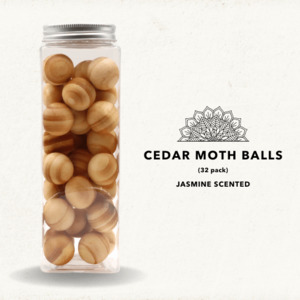 Hardware: Cedar Wood Balls - Jasmine Natural Moth Repellent - Pack Of 32