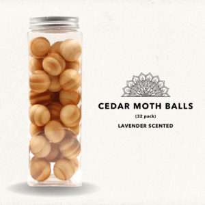 Hardware: Cedar Wood Balls - Lavender Natural Moth Repellent - Pack Of 32