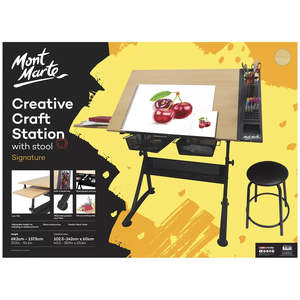 Mont Marte Art And Craft: Creative Art Station Signature (floor Standing) Table + Chair - Mont Marte