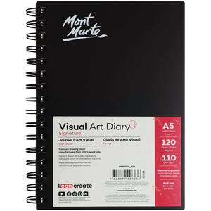 Art Diaries Sketchbooks: Signature Visual Art Diary 110gsm A5 120 Page - Mont Marte